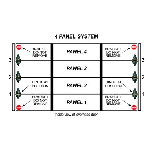 Single Stall 4 Panel Residential Garage Door System (UNDER 12' WIDE)