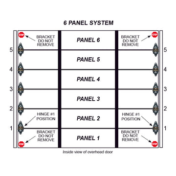 Single Stall 6 Panel Residential Garage Door System (UNDER 12' WIDE)